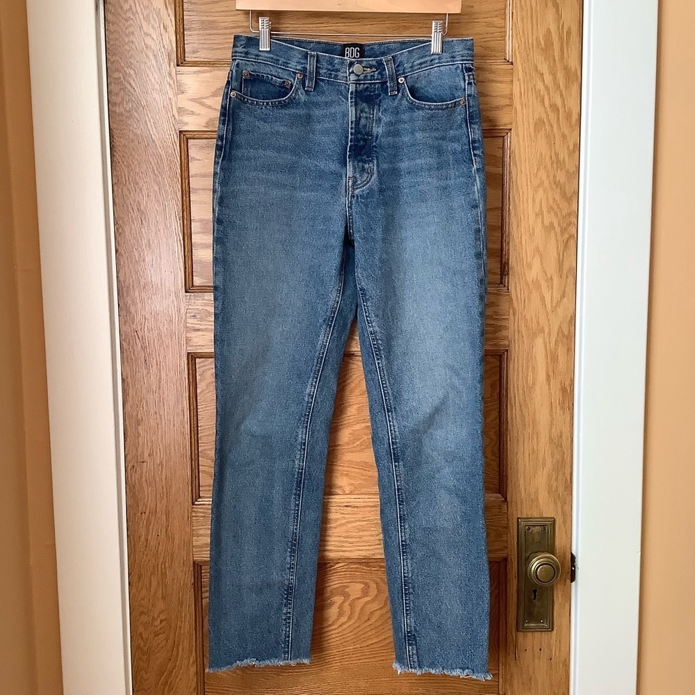 URBAN OUTFITTERS BDG Slim Straight Jeans High Rise Blue Cotton 27 - Picture 3 of 13